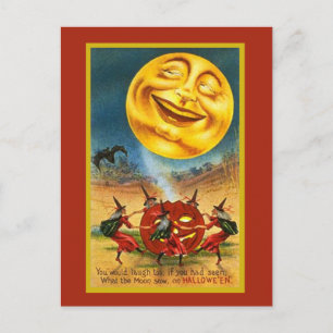 Postale Grande carte Lune Halloween
