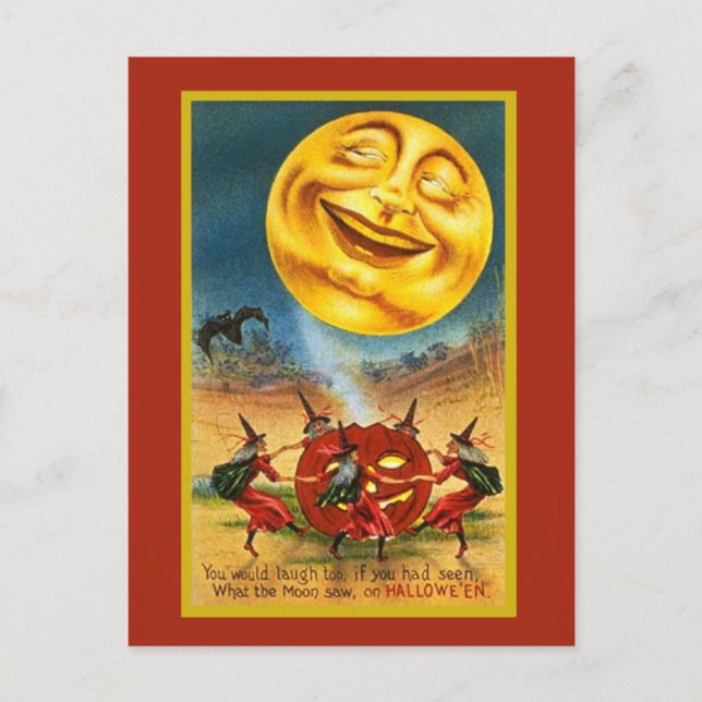 Postale Grande carte Lune Halloween (Devant)