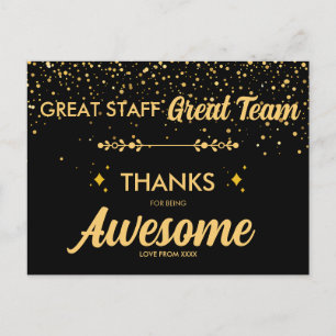 Postale Grande Équipe Super Personnel Carte de Remerciemen