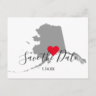Postale Gris Alaska Forme de la carte Enregistrer la date