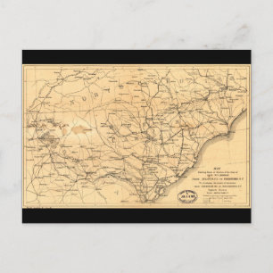 Postale Guerre civile Carte de mars Sherman Atlanta à Gold