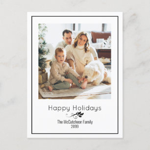 Postale Happy Holidays Simple Elegant Une Photo Carte Post