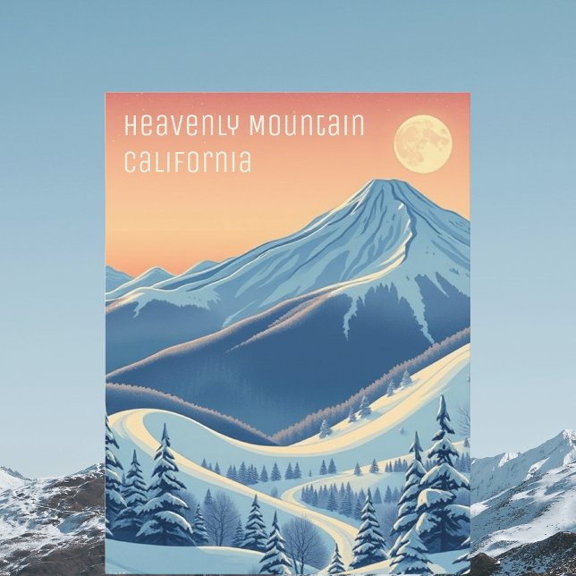Postale HeavenMountain California vacances ski Carte posta (Créateur téléchargé)
