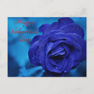 Postale Heureuse Sainte-Valentin bleu rose cadeau Carte po