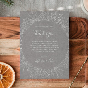 Postale Hiver rustique   Carte de réception en Merci gris