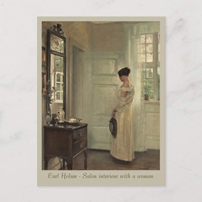 Postale Holsøe Salon interieur avec femme CC0571 Carte pos (Devant)