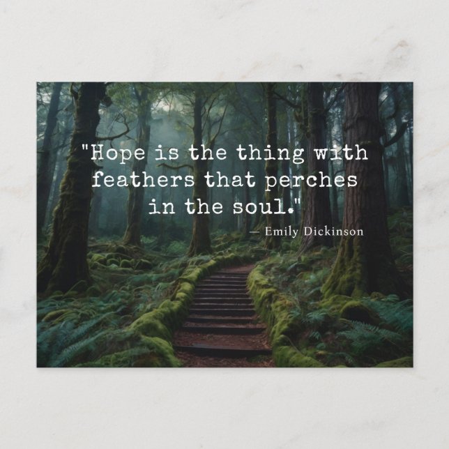 Postale "Hope Is the Thing with Feathers" Emily D Carte Po (Devant)