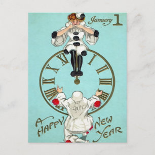 Postale Horloge du Nouvel An Victorien (3 sur 4) Carte pos