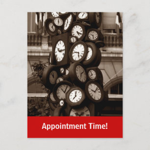 Postale Horloge du rappel de rendez-vous visuel de carte p