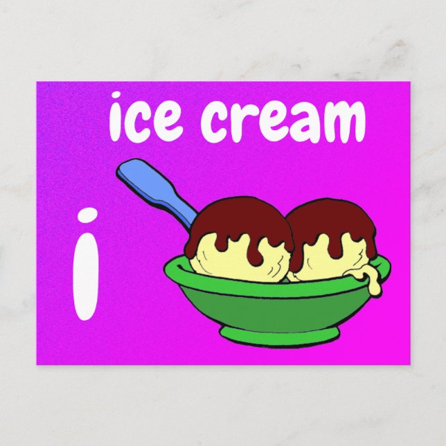 Postale i - carte flash de crème glacée (Devant)