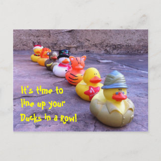 Postale Il est temps de ranger vos canards dans une carte 