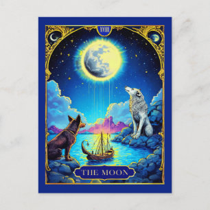 Postale Illustration de carte de tarot, La Lune