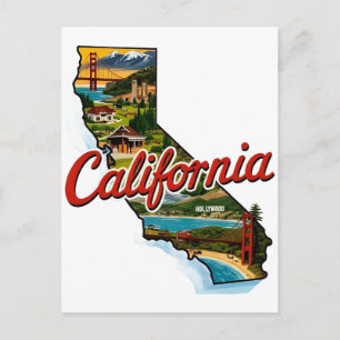 Postale Illustration de carte des monuments de Californie