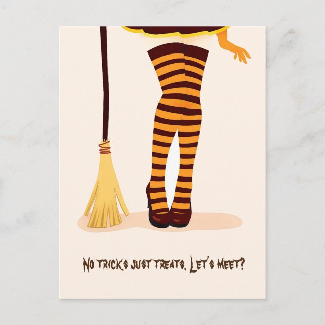 Postale Illustration d'Halloween "Rencontrons-nous" Carte  (Devant)