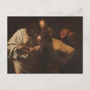 Postale Incrédulité de St. Thomas par Caravage Carte posta