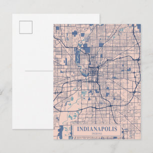 Postale Indianapolis Indiana Carte de la ville venteuse Vo