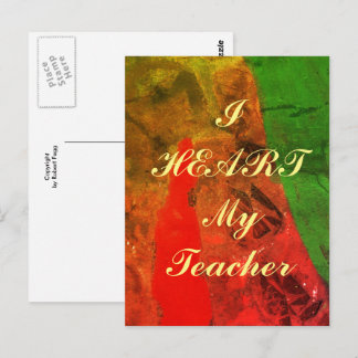 Postale "J'aime mon professeur" carte de vœux d'appréciati
