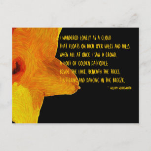 Postale Jaune Daffodique; William Wordsworth Poem Carte po