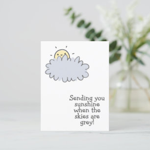 Postale Je t'envoie du soleil - Carte de vœux mignonne pou