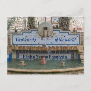 Postale Jericho Elisha Printemps vue de la fontaine carte
