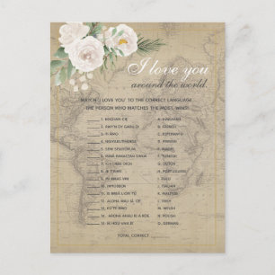 Postale Jeu de carte de mariage avec des phrases étrangère