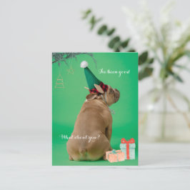 Postale Jolie Boxer Chien Noël J'ai été bonne carte postal