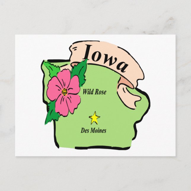 Postale Jolie carte de l'Iowa (Devant)
