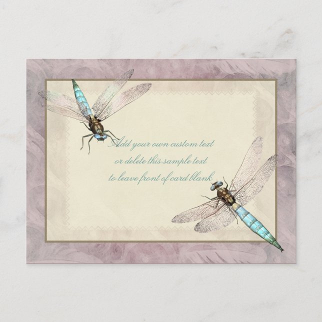 Postale Jolie carte de message Dragonflies (Devant)