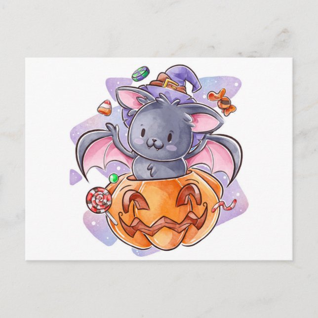 Postale Jolie carte de vœux Halloween (Devant)