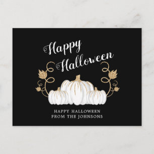 Postale Jolie carte de voeux Halloween citrouille noire et