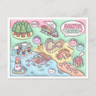 Postale Jolie carte du quartier de Santa Cruz Californie U