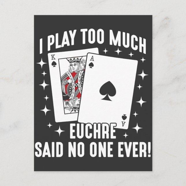 Postale Joueur de la carte Euchre Jeu de nuit (Devant)