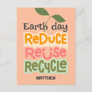 Postale jour des terres, devenez écolo, simple carte scien