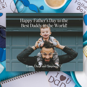 Postale Joyeuse Fête des Pères Meilleur Papa Photo Carte d