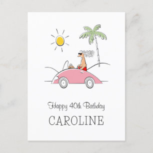 Postale Joyeux 40e anniversaire drôle Carte humoristique p