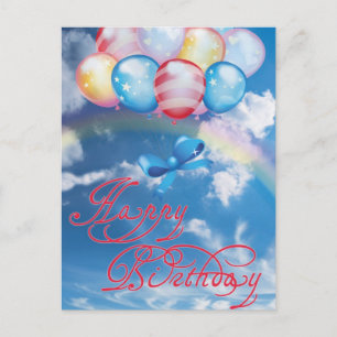 Postale Joyeux anniversaire coloré carte ballons