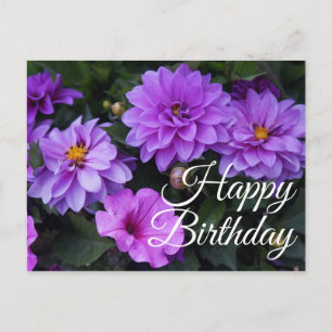 Postale Joyeux anniversaire Dahlia Lilac et la carte posta