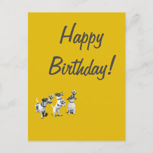 Postale Joyeux anniversaire drôle carte de chiens sport