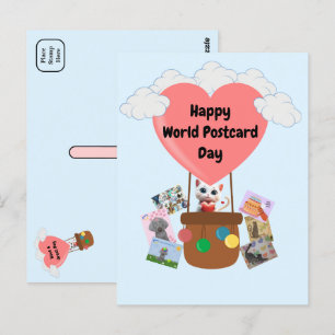 Postale Joyeux chat de la Journée Mondiale de la Carte Pos