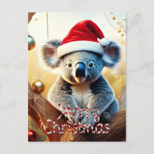 Postale Joyeux Noël Koala assis sur la carte Gumtree