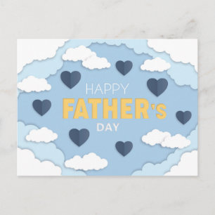 Postale Joyeux nuages de Fête des pères et carte des coeur