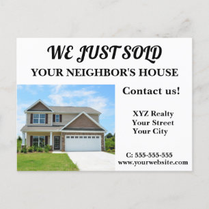 Postale Juste Vendu Realtor Immobilier Marketing Carte pos