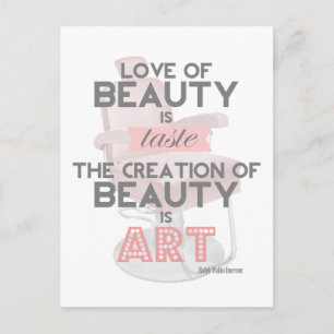 Postale La beauté est Art Hair Styliste Salon Carte postal