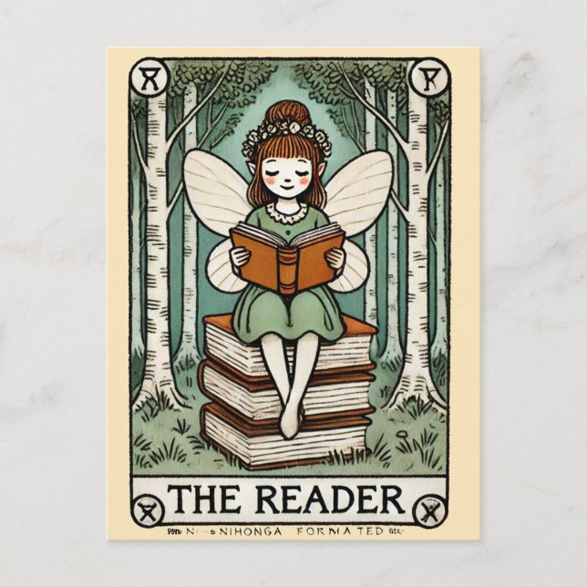 Postale La carte de tarot de la fée lectrice               (Devant)