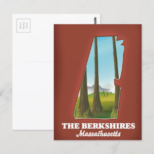 Postale La carte des Berkshires Massachusetts