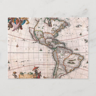 Postale La carte du Nouveau Monde de Visscher