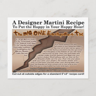 Postale La Grande Carte de recette de Martini de blague de