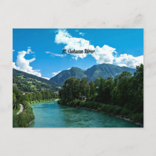 Postale La pittoresque rivière St Johann, Autriche Carte p
