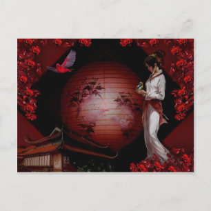 Postale la Rose und Japans Postkarte
