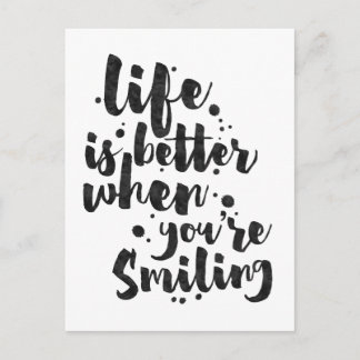 Postale La Vie Est Meilleure Lorsque Souriant - Carte Insp